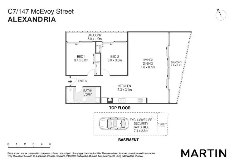 Floorplan of Homely apartment listing, C7/147 McEvoy Street, Alexandria NSW 2015