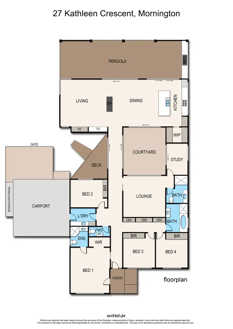 Floorplan of Homely house listing, 27 Kathleen Crescent, Mornington VIC 3931