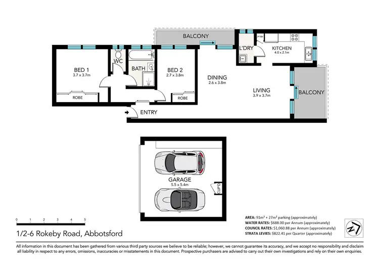 Floorplan of Homely apartment listing, 1/2-6 Rokeby Road, Abbotsford NSW 2046