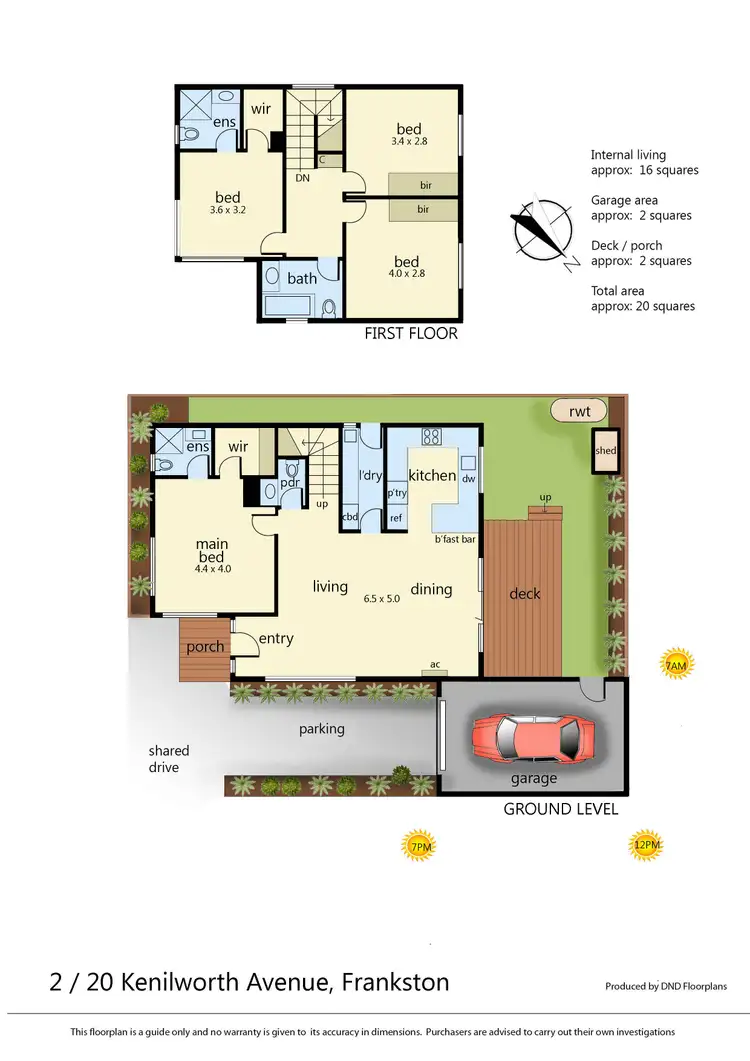 Floorplan of Homely townhouse listing, 2/20 Kenilworth Avenue, Frankston VIC 3199