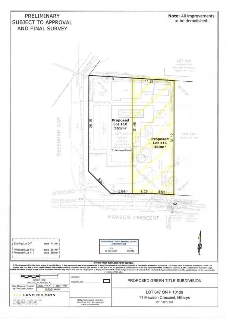 Floorplan of Homely land listing, LOT 111, 11 Mawson Crescent, Hillarys WA 6025