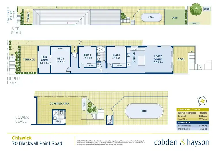 Floorplan of Homely semi-detached listing, 70 Blackwall Pt Road, Chiswick NSW 2046