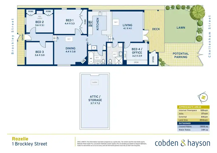 Floorplan of Homely house listing, 1 Brockley Street, Rozelle NSW 2039