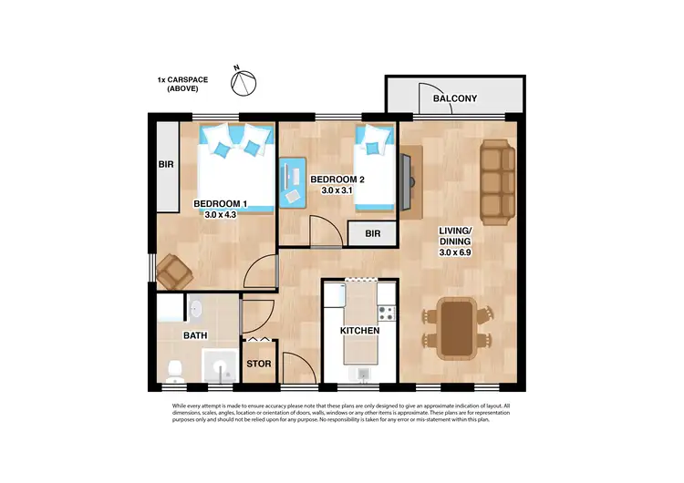 Floorplan of Homely unit listing, 1/315 Given Terrace, Paddington QLD 4064