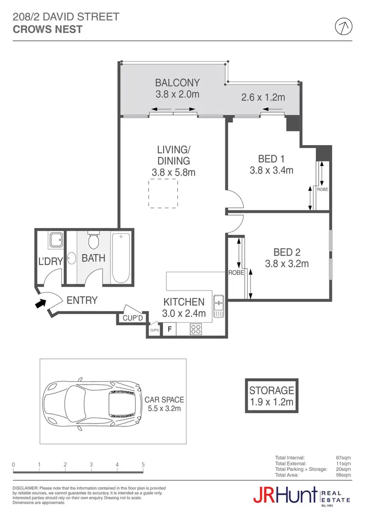 Floorplan of Homely apartment listing, 208/2 David Street, Crows Nest NSW 2065