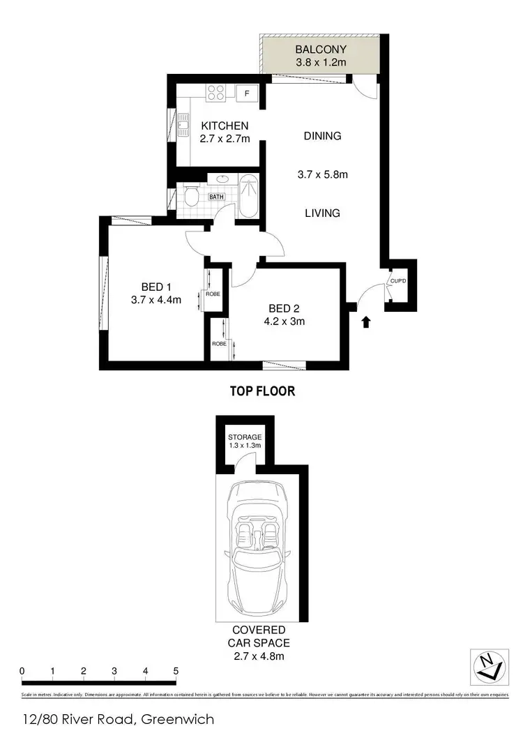 Floorplan of Homely apartment listing, 12/80 River Road, Greenwich NSW 2065