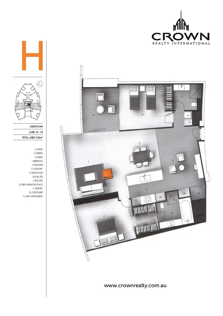 Floorplan of Homely apartment listing, Level 43/4302/9 'Q1' Hamilton Avenue, Surfers Paradise QLD 4217