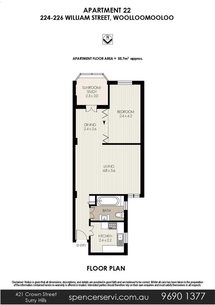 Floorplan of Homely apartment listing, 22/224-226 William Street, Woolloomooloo NSW 2011