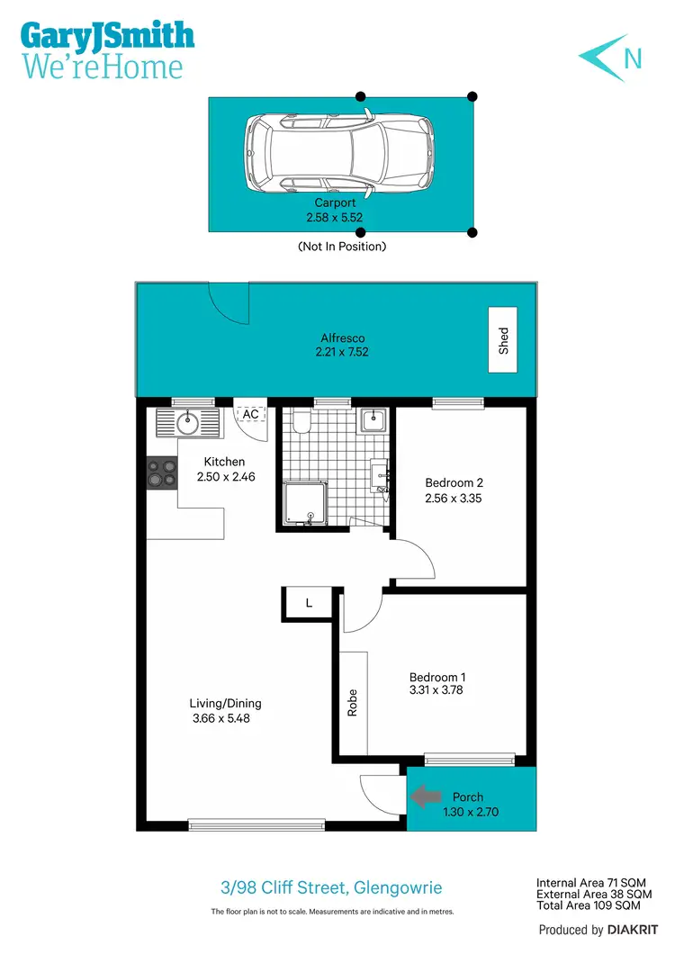 Floorplan of Homely unit listing, 3/98 Cliff Street, Glengowrie SA 5044