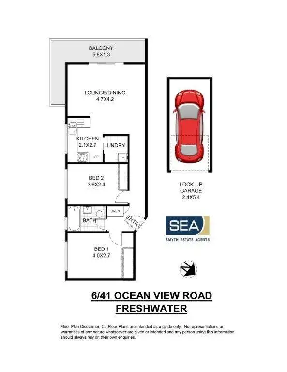 Floorplan of Homely unit listing, 6/41 Ocean View Road, Freshwater NSW 2096
