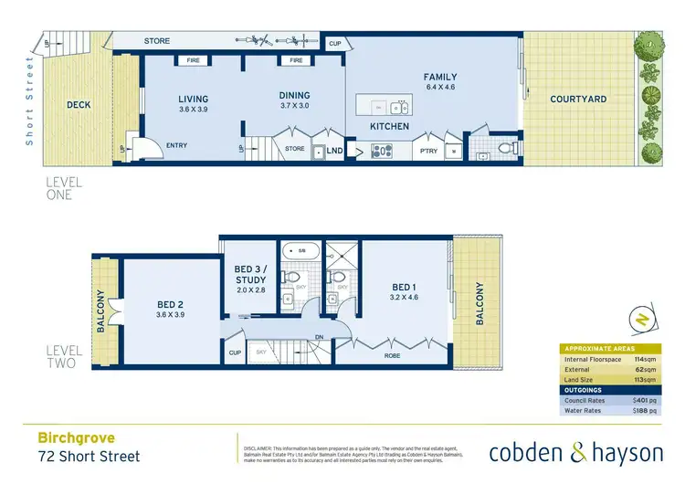 Floorplan of Homely terrace listing, 72 Short Street, Birchgrove NSW 2041