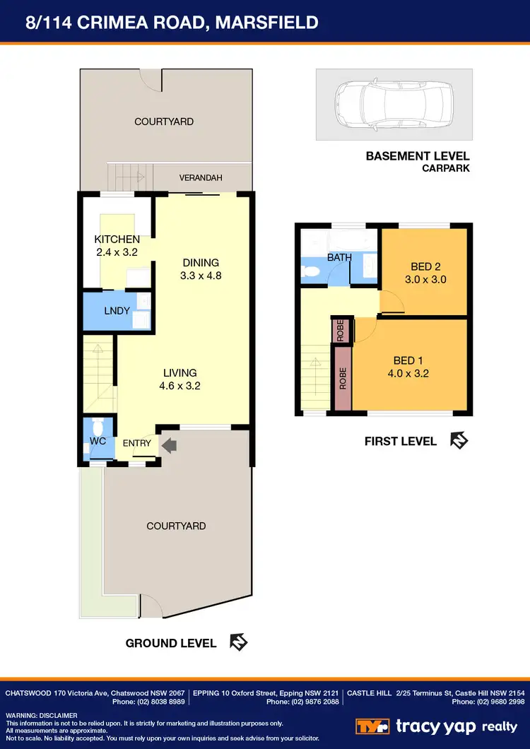 Floorplan of Homely townhouse listing, 8/114-118 Crimea Road, Marsfield NSW 2122
