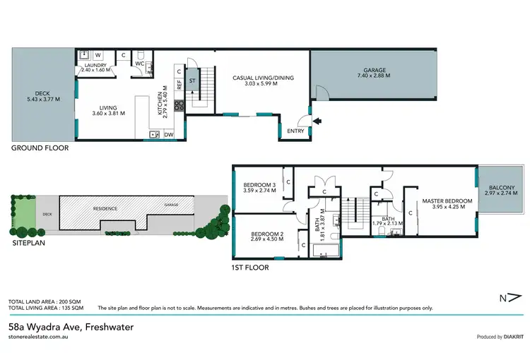 Floorplan of Homely semi-detached listing, 58a Wyadra Avenue, Freshwater NSW 2096