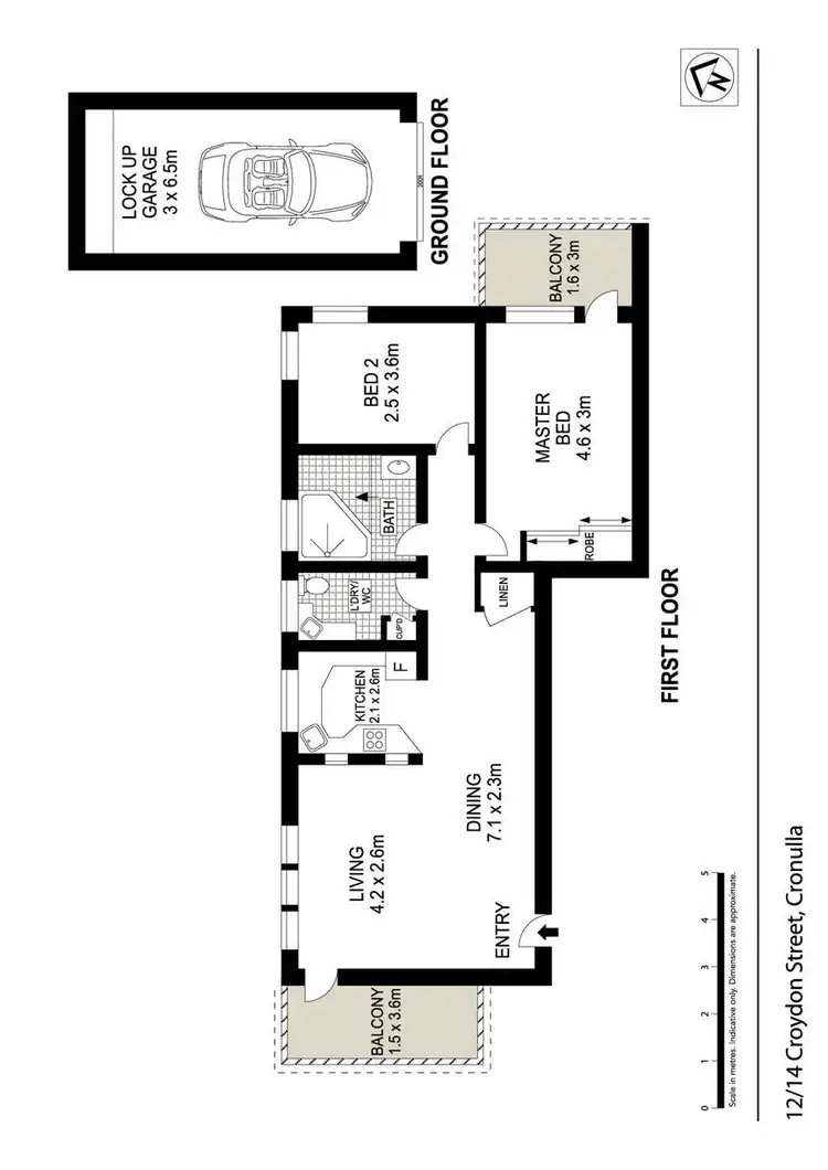 Floorplan of Homely apartment listing, 12/14 Croydon Street, Cronulla NSW 2230