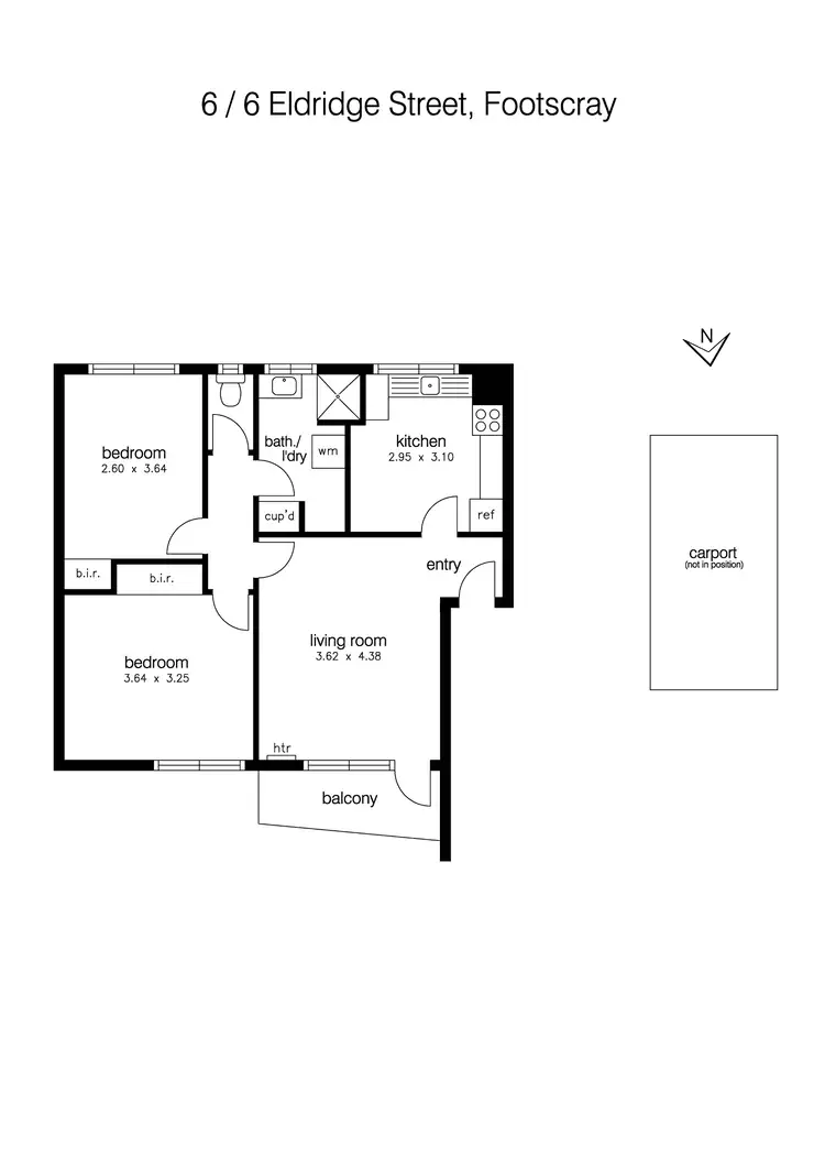 Floorplan of Homely apartment listing, 6/6 Eldridge Street, Footscray VIC 3011