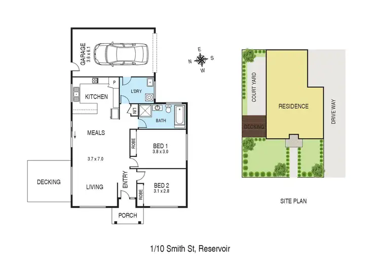 Floorplan of Homely unit listing, 1/10 Smith Street, Reservoir VIC 3073
