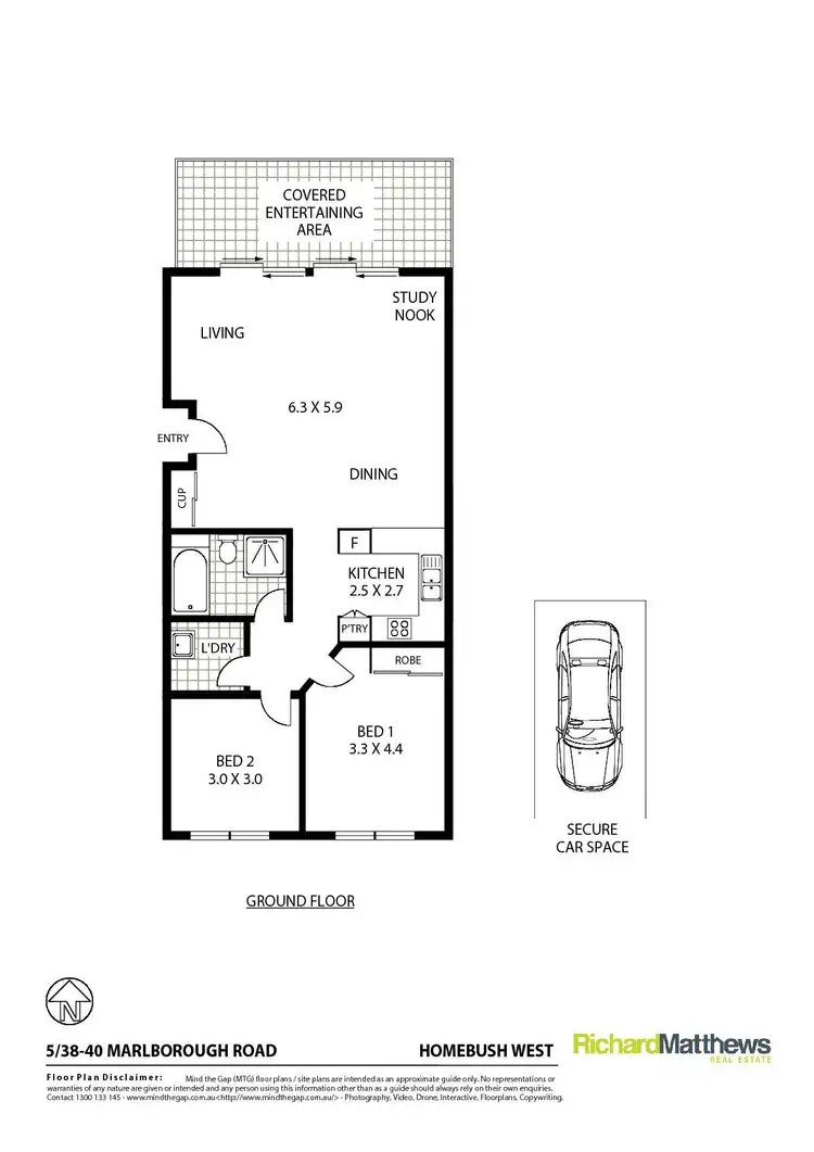 Floorplan of Homely apartment listing, 5/38-40 Marlborough Road, Homebush West NSW 2140