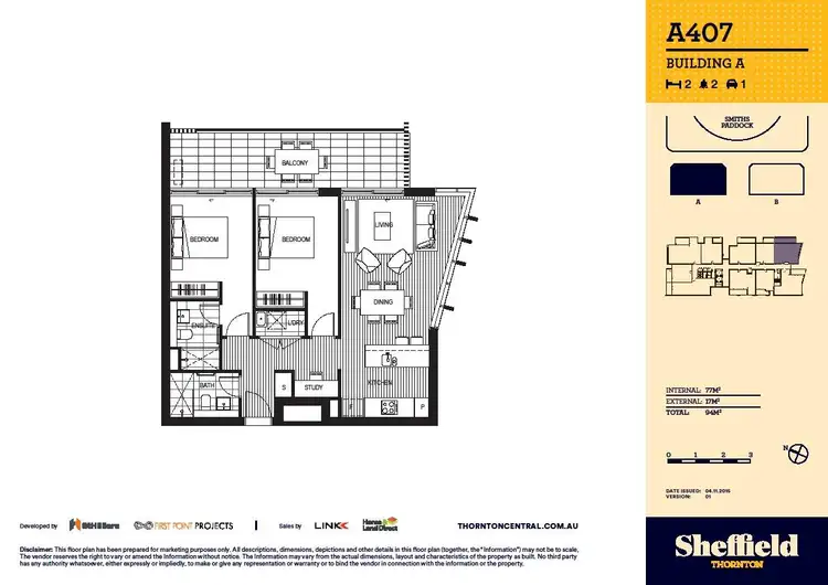 Floorplan of Homely apartment listing, A407/1 Aviators Way, Penrith NSW 2750
