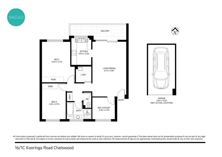 Floorplan of Homely apartment listing, 16/1C Kooringa Road, Chatswood NSW 2067