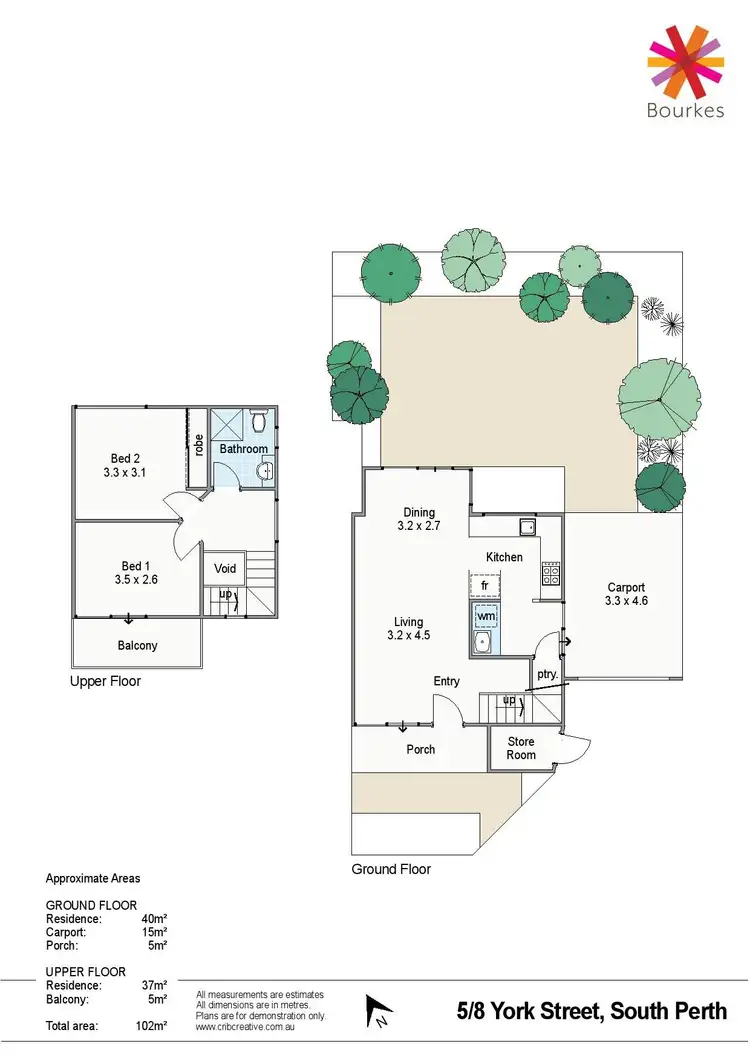 Floorplan of Homely townhouse listing, 5/8 York Street, South Perth WA 6151