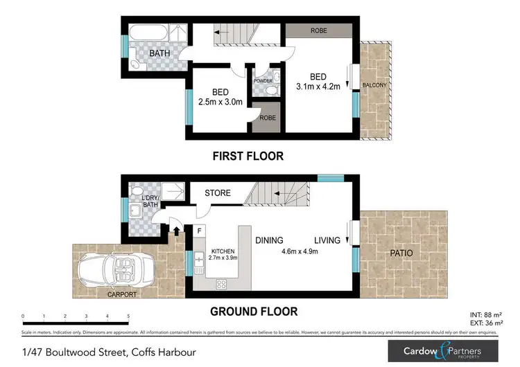 Floorplan of Homely townhouse listing, 1/47 Boultwood Street, Coffs Harbour NSW 2450