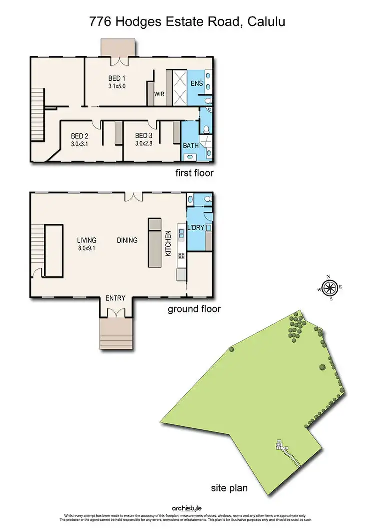Floorplan of Homely house listing, 776 Hodges Estate Road, Calulu VIC 3875