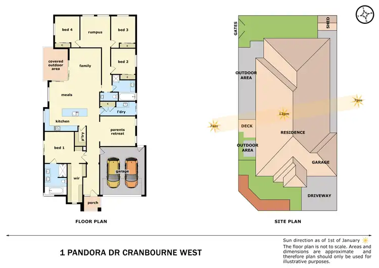 Floorplan of Homely house listing, 1 Pandora Drive, Cranbourne West VIC 3977