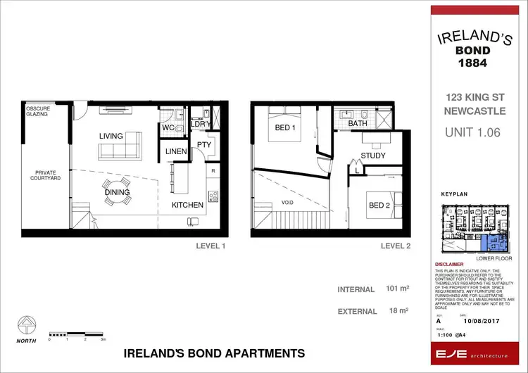 Floorplan of Homely apartment listing, 1.06/123 King Street, Newcastle NSW 2300