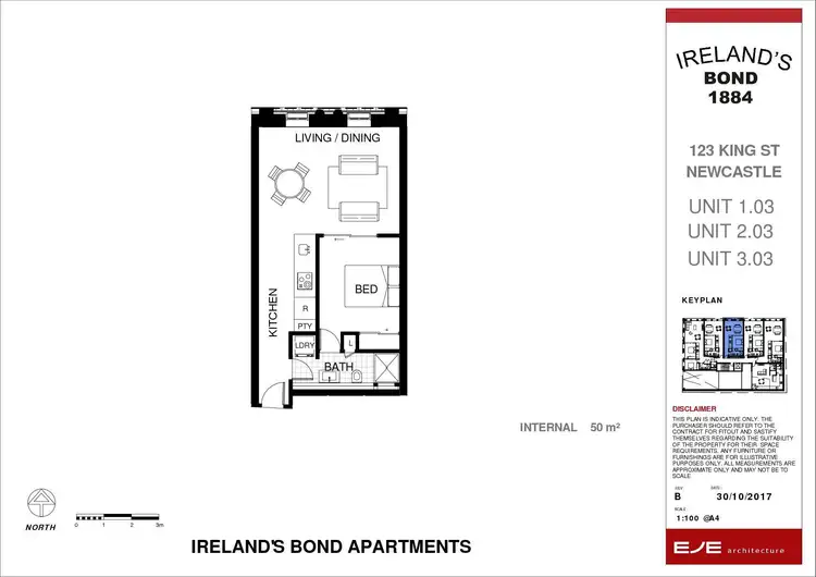 Floorplan of Homely apartment listing, 1.03/123 King Street, Newcastle NSW 2300