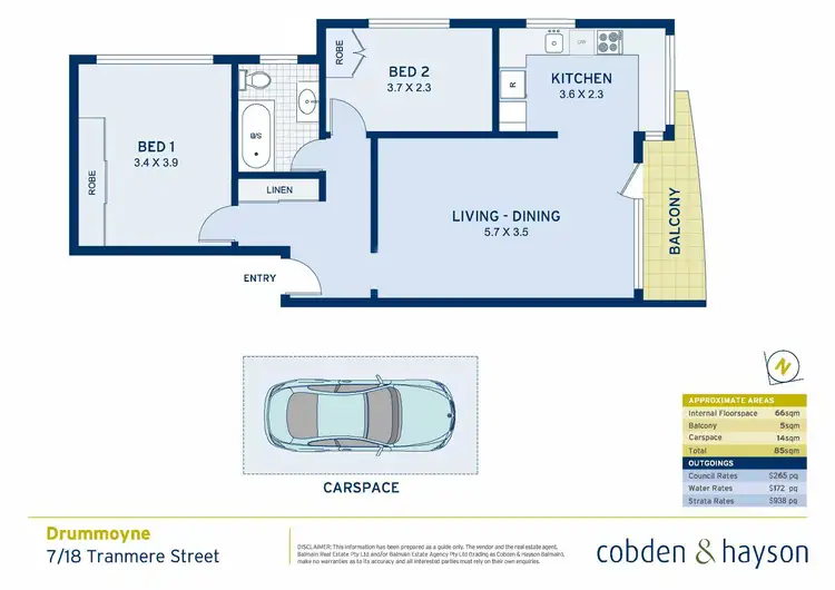 Floorplan of Homely apartment listing, 7/18 Tranmere Street, Drummoyne NSW 2047