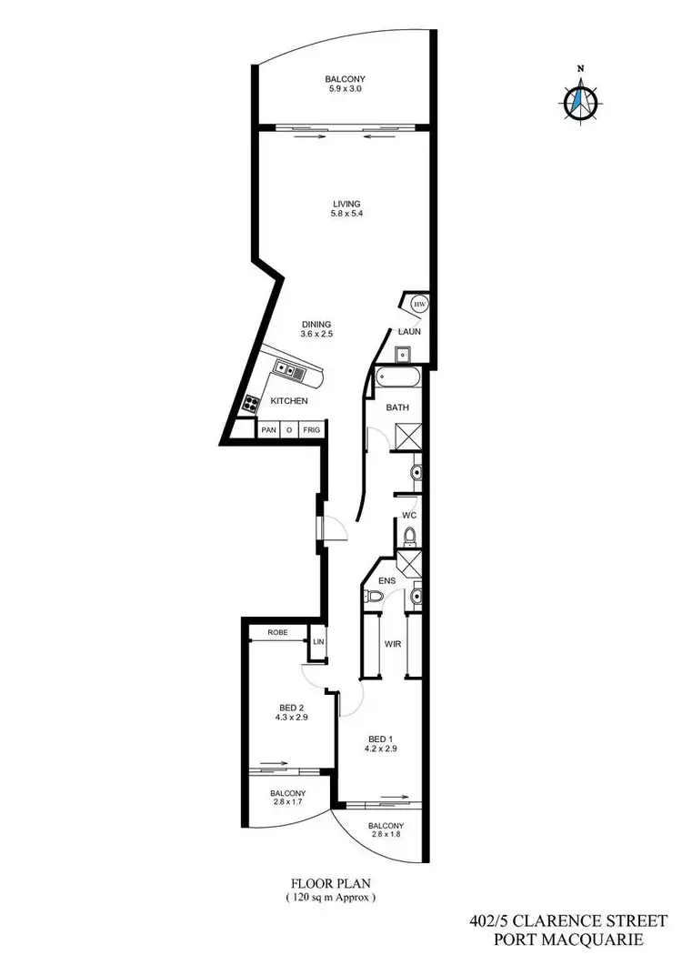 Floorplan of Homely apartment listing, 402/5 Clarence Street, Port Macquarie NSW 2444
