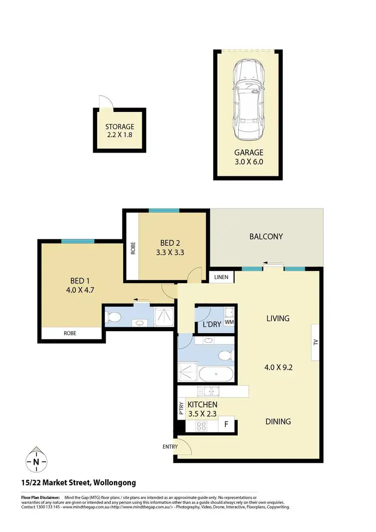 Floorplan of Homely apartment listing, 15/22 Market Street, Wollongong NSW 2500