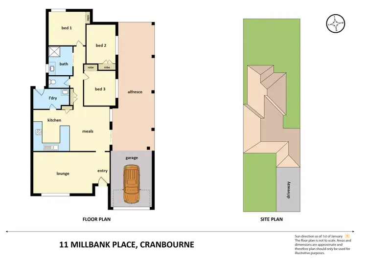 Floorplan of Homely house listing, 11 Millbank Place, Cranbourne VIC 3977