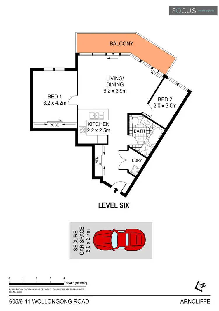 Floorplan of Homely apartment listing, 605/9-11 Wollongong Road, Arncliffe NSW 2205