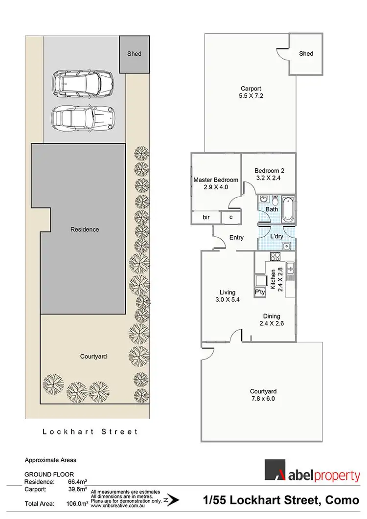 Floorplan of Homely unit listing, 1/55 Lockhart Street, Como WA 6152