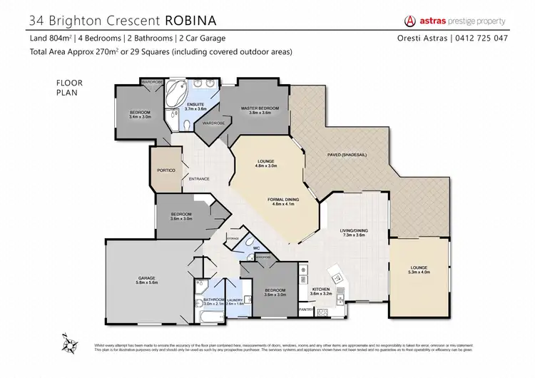 Floorplan of Homely house listing, 34 Brighton Crescent, Robina QLD 4226