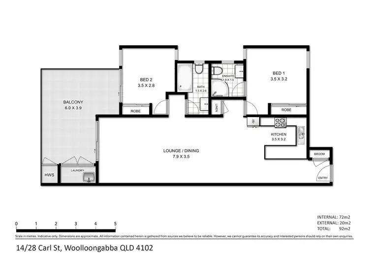Floorplan of Homely apartment listing, 14/28 Carl Street, Woolloongabba QLD 4102