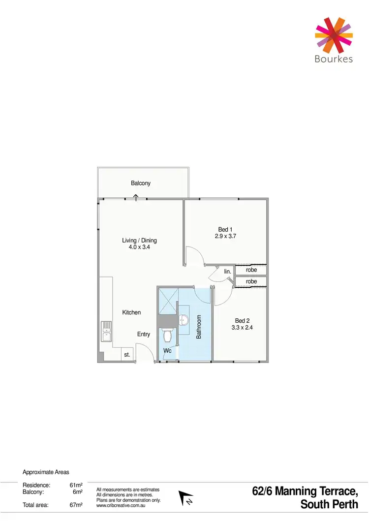 Floorplan of Homely unit listing, 62/6 Manning Terrace, South Perth WA 6151
