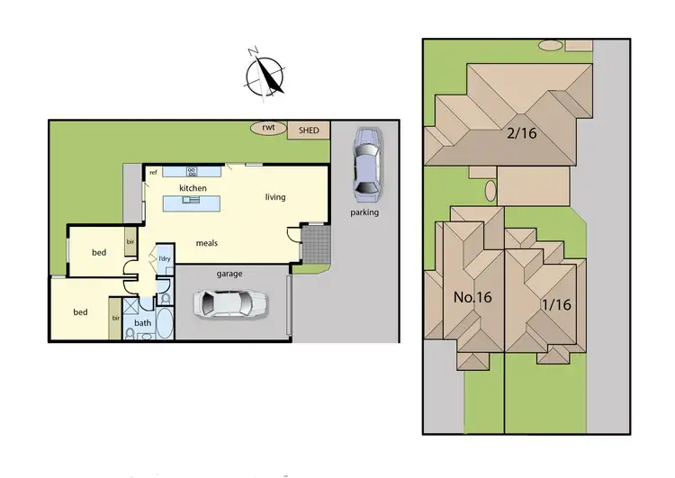 Floorplan of Homely unit listing, 2/16 Louis Avenue, Dandenong VIC 3175