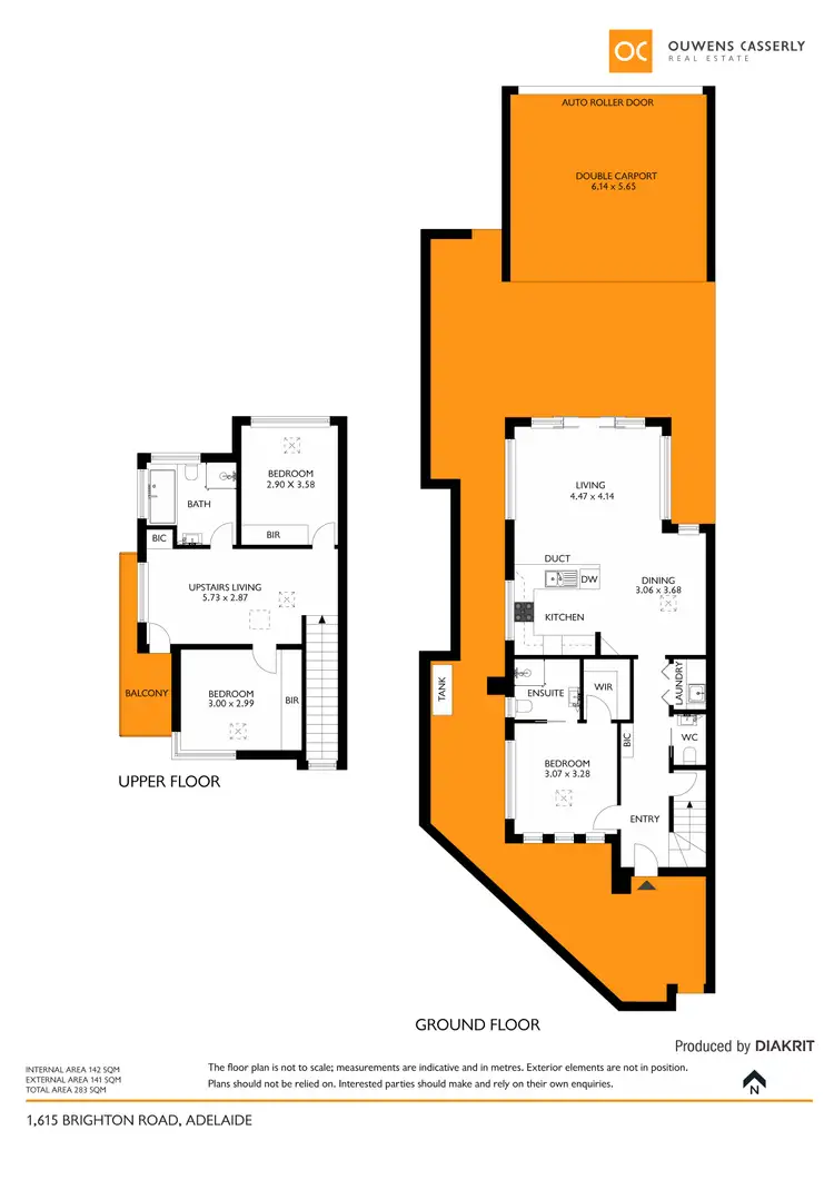 Floorplan of Homely townhouse listing, 1/615 Brighton Road, Seacliff SA 5049