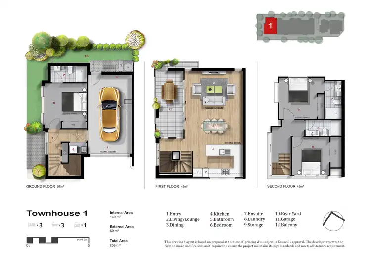 Floorplan of Homely townhouse listing, 1/6 York Street, Pascoe Vale South VIC 3044