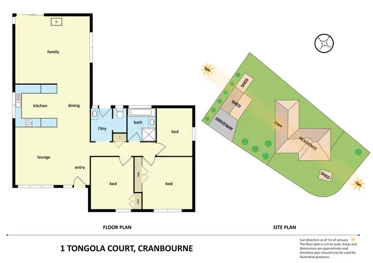Floorplan of Homely house listing, 1 Tongola Court, Cranbourne VIC 3977