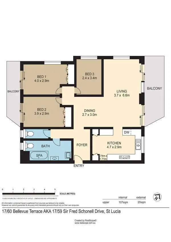 Floorplan of Homely unit listing, 17/59 Sir Fred Schonell Drive, St Lucia QLD 4067