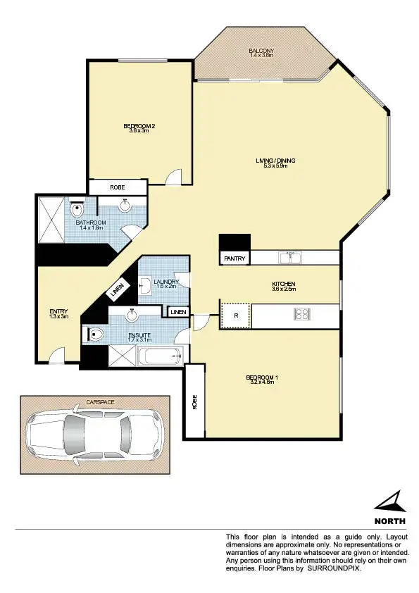 Floorplan of Homely apartment listing, 2 Quay Street, Haymarket NSW 2000