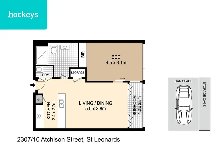 Floorplan of Homely apartment listing, 2307/10 Atchison Street, St Leonards NSW 2065