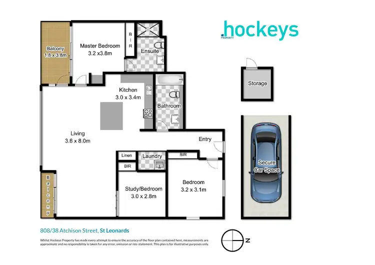 Floorplan of Homely apartment listing, 808/38 Atchison Street, St Leonards NSW 2065