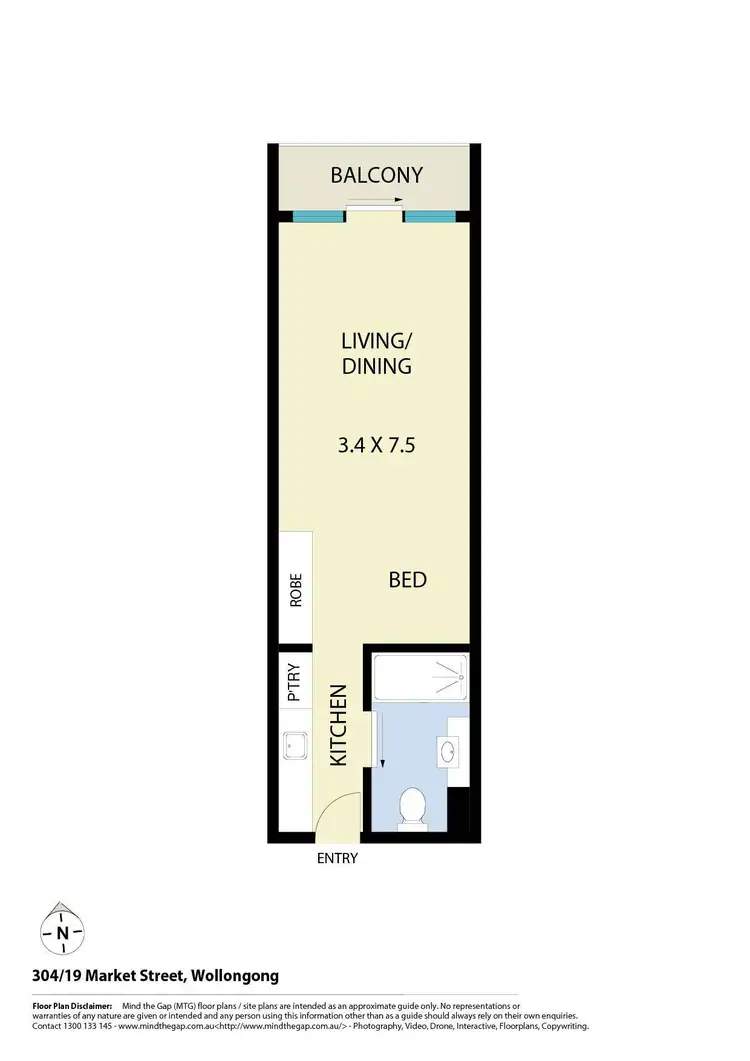 Floorplan of Homely apartment listing, 304/19 Market Street, Wollongong NSW 2500