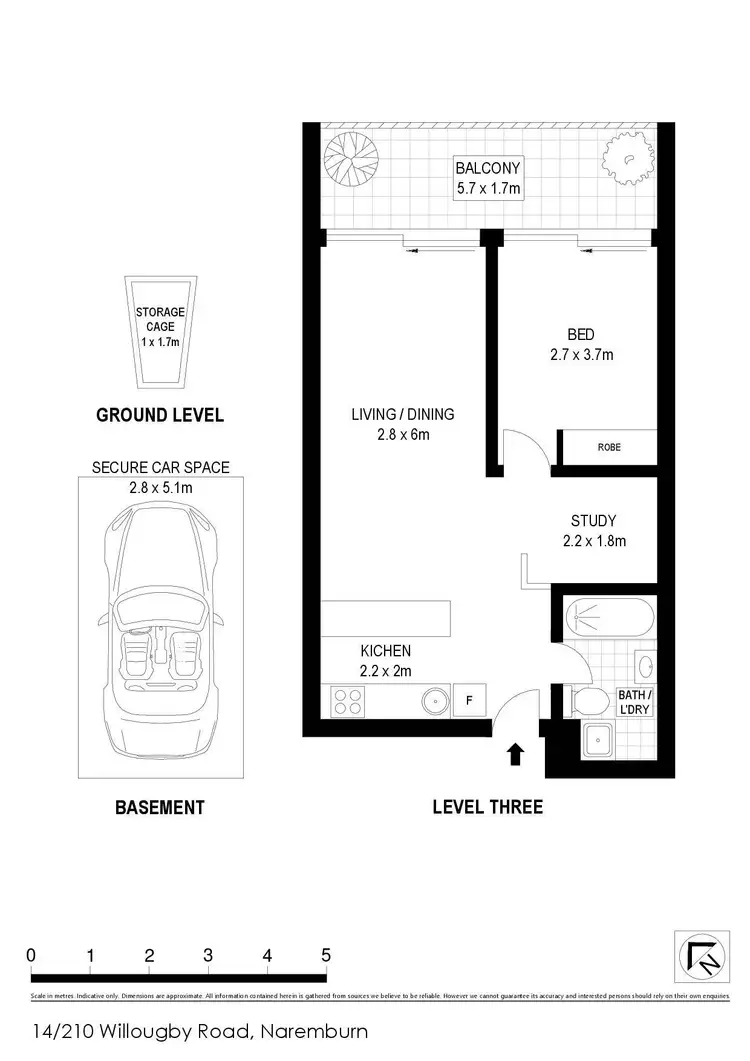 Floorplan of Homely apartment listing, 14/210 Willoughby Road, Naremburn NSW 2065