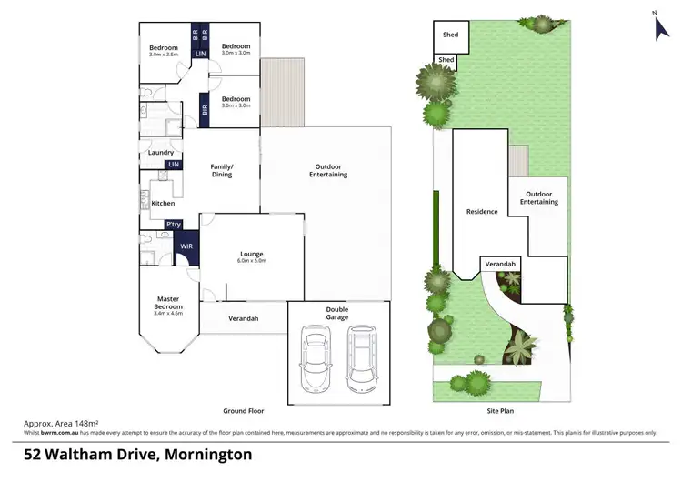 Floorplan of Homely house listing, 52 Waltham Drive, Mornington VIC 3931