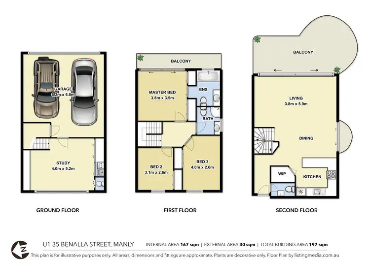 Floorplan of Homely unit listing, 1/35 Benalla Street, Manly QLD 4179